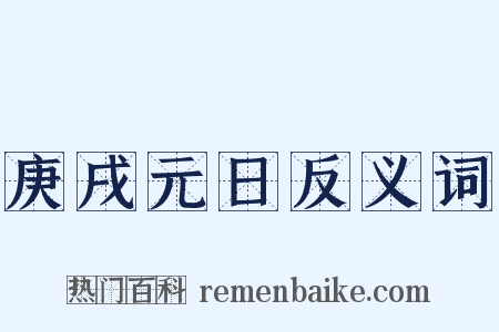 庚戌元日反义词是什么意思的图片